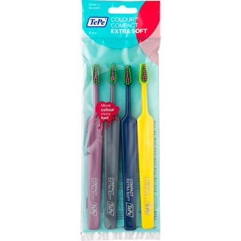 TePe Color Compact (extra Soft) - Toothbrush In A Bag (4 Pcs)