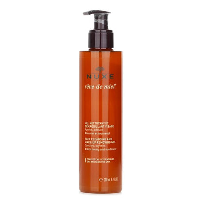Nuxe Reve De Miel Face Cleansing & Makeup Removing Gel Dry And Sensitive Skin With Honey And Sunflower 200ml