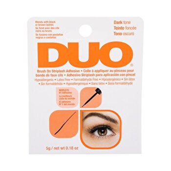 Ardell Duo Brush-on Striplash Adhesive Dark Tone - Glue For False Eyelashes With Double Brush 5 G
