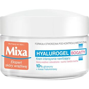 Mixa Hyalurogel Rich 24h Cream ( Citlivá Suchá Pleť ) - Hydratační Krem 50ml