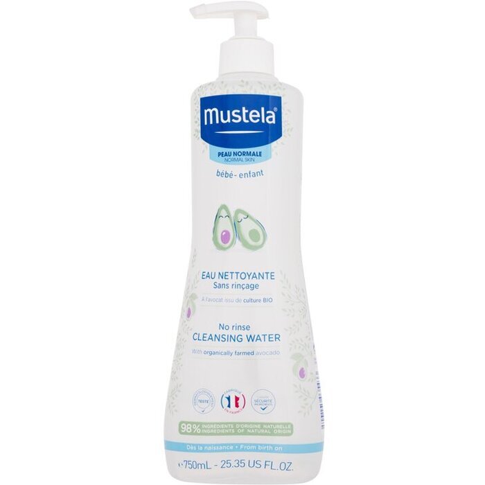 Mustela Bebe Cleansing Water No-rinse - Refreshing Cleansing Water For Children 750ml