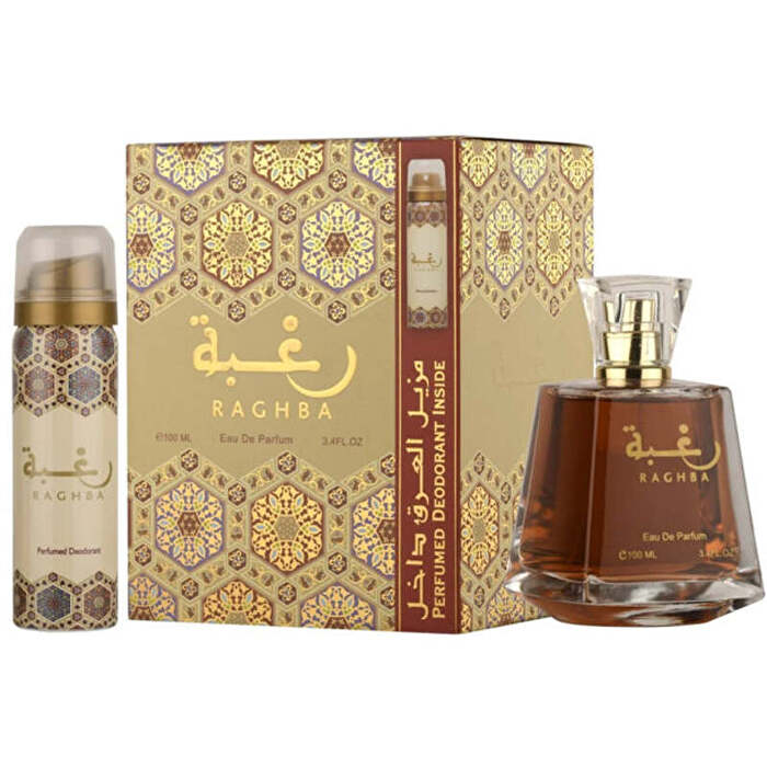 Lattafa Perfumes Raghba Gift Set Eau De Parfum 100ml And Deospray 50ml 100ml