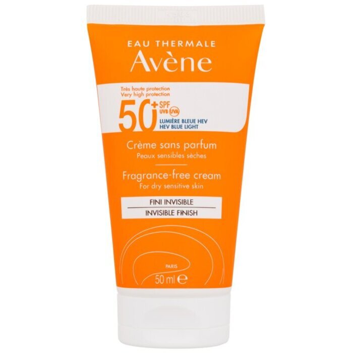 Avène Sun Cream Invisible Finish Fragrance-free Spf50+ (dry And Sensitive Skin) 50ml