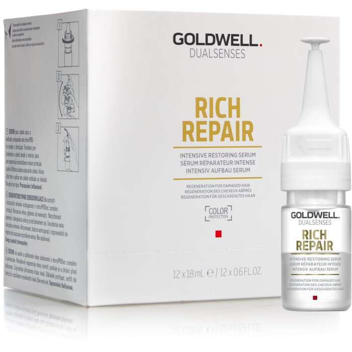 Goldwell Dualsenses Rich Repair Intensive Conditioning Serum 12x 18ml - Intenzivní Obnovující Serum Pro Suche A Poškozene Vlasy 216ml