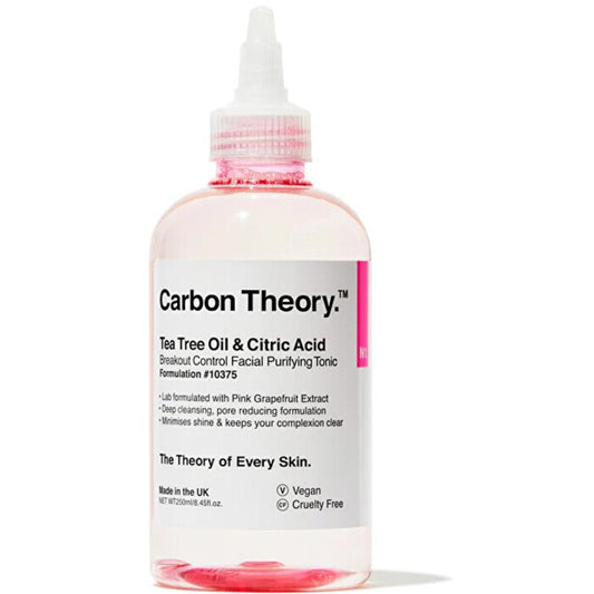 Carbon Theory Tea Tree Oil & Citric Acid Breakout Control Facial Purifying Tonic 250ml