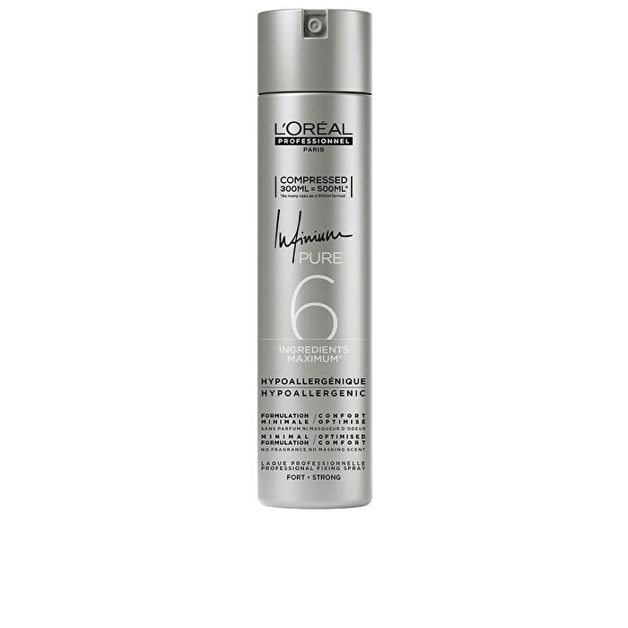 L´Oreal Professionnel Infinium Pure Strong Hairspray - Hypoallergenic Hair Spray Without Perfume For Strong Hair Fixation 300ml