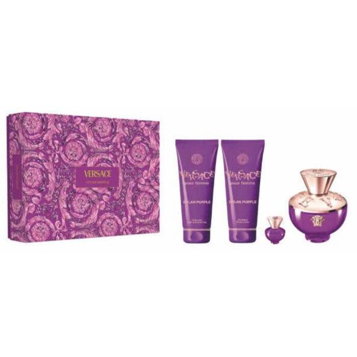 Versace Dylan Purple Pour Femme Gift Set Eau De Parfum 100ml Shower Gel 100ml Body Lotion 100ml And Miniature Eau De Parfum 5ml 100ml