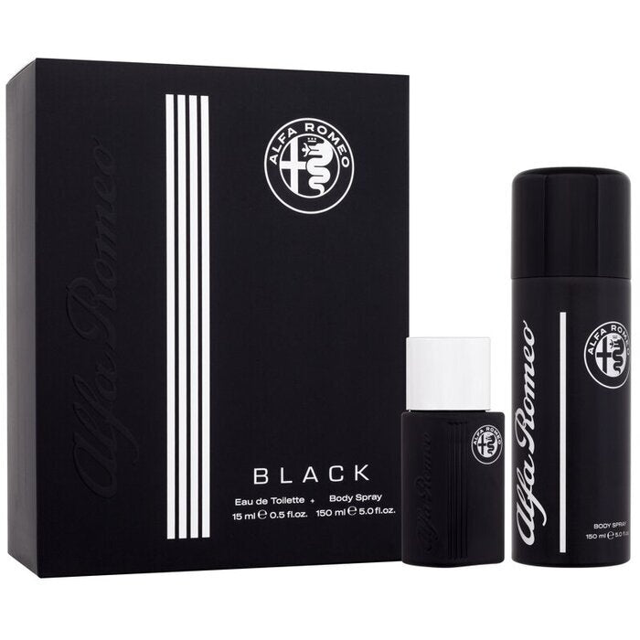 Alfa Romeo Black Gift Set Eau De Toilette 15ml And Body Spray 150ml 15ml