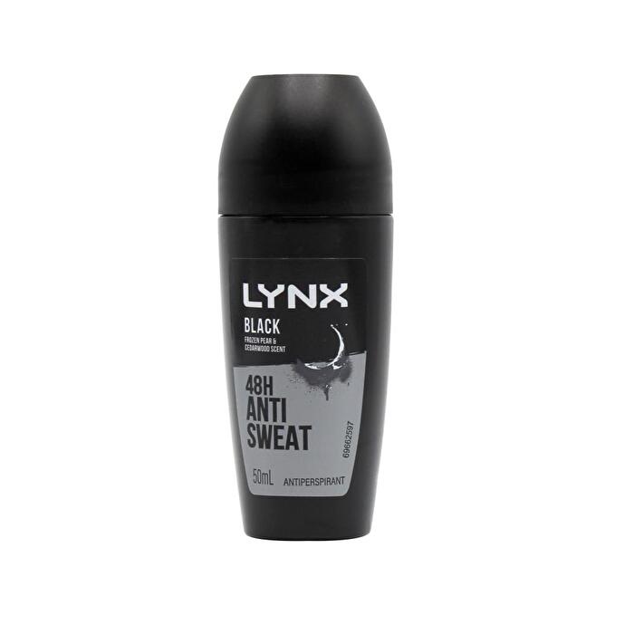 Lynx 50ml Antiperspirant Roll On Black Frozen Pear & Cedarwood Scent 48hr 6 pieces Inner