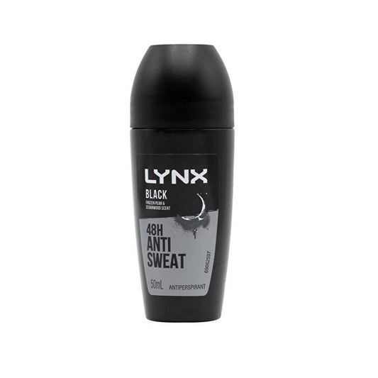 Lynx 50ml Antiperspirant Roll On Black Frozen Pear & Cedarwood Scent 48hr 6 pieces Inner