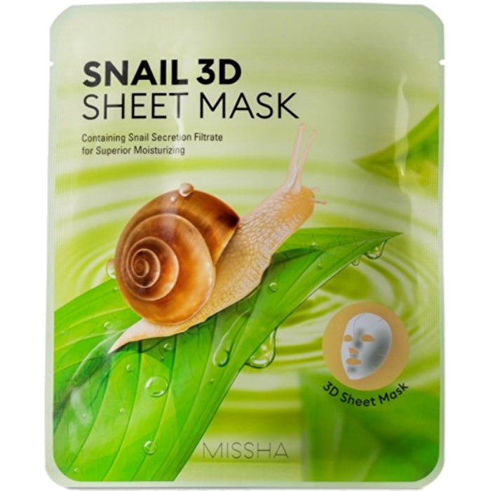 Missha Snail 3d Sheet Mask - Hydratační Pleťová Maska Se šnečím Extraktem 23.0g