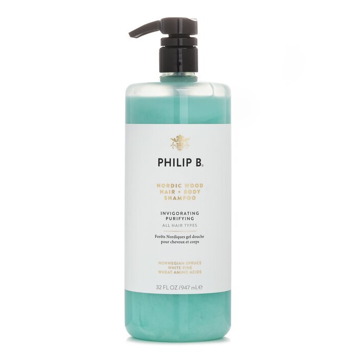 Philip B Nordic Wood Hair + Body Shampoo (Invigorating Purifying - All Hair Types) 947ml/32oz
