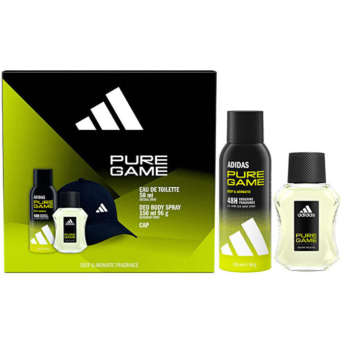 Adidas Pure Game Gift Set Eau De Toilette 50ml Deospray 150ml And Cap 50ml