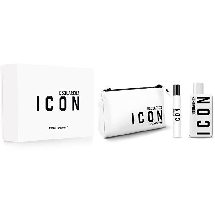 Dsquared2 Icon Pour Femme Gift Set Eau De Parfum 100 Eau De Parfum Miniature 10ml And Cosmetic Bag 100ml