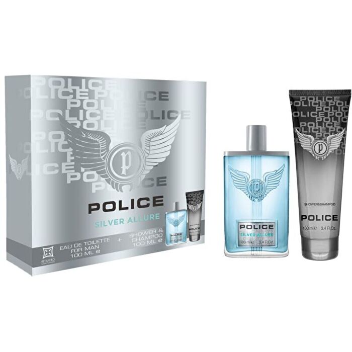 Police Silver Allure Gift Set Eau De Toilette 100ml And Shower Gel 100ml 100ml