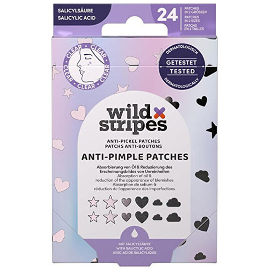 Wild Stripes Holo Clear Anti-pimple Patches - Hydrokoloidní Náplasti Na Akne S Kyselinou Salicylovou 24.0ks
