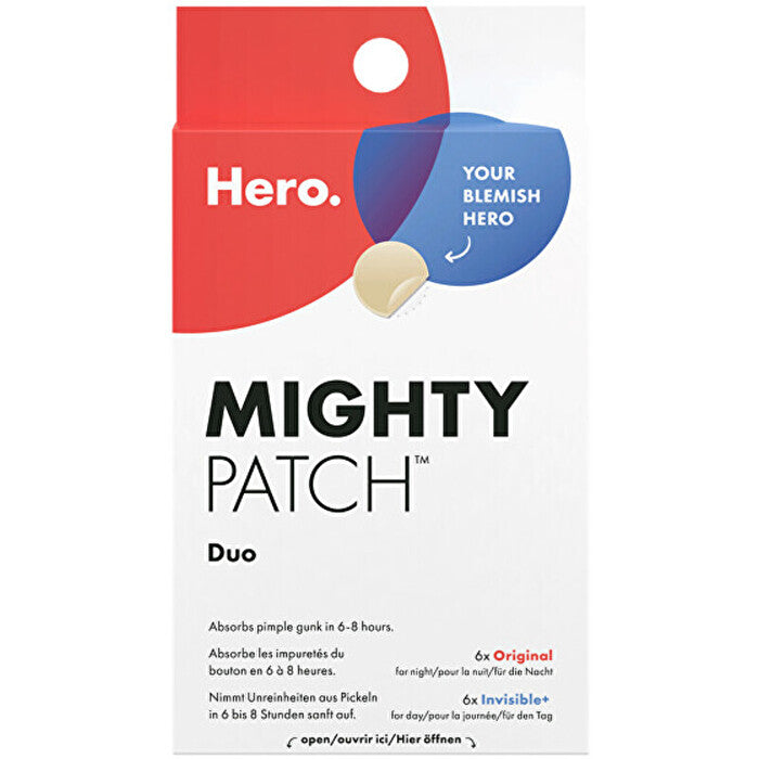 Hero. Mighty Patch Duo The Original & Invisible Hydrocolloid Patches - Náplasti Na Nedokonalosti Pleti 12 Ks
