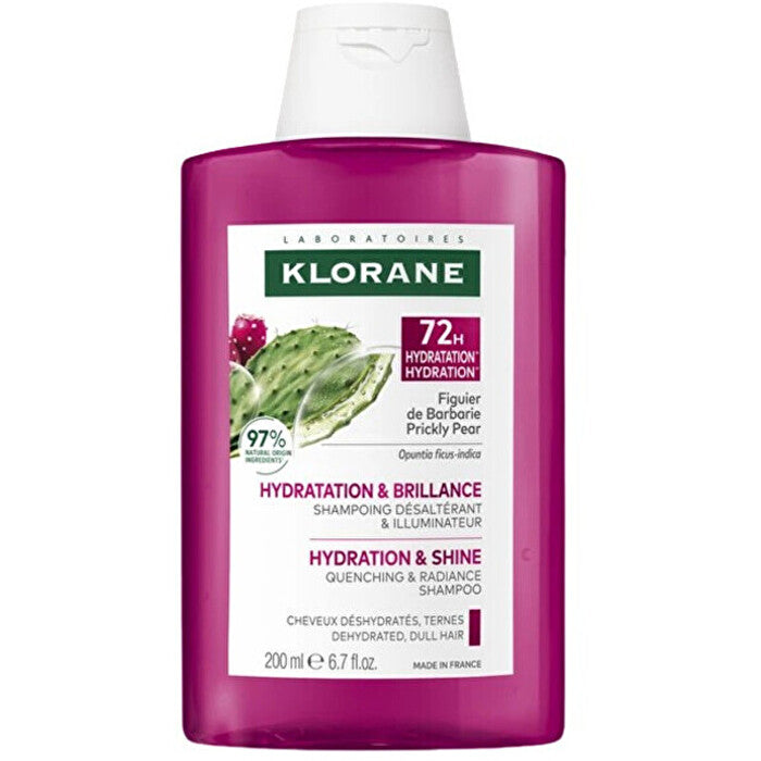 Klorane 72h Hydration & Shine Quenching Shampoo - Šampon S Opuncií 200ml