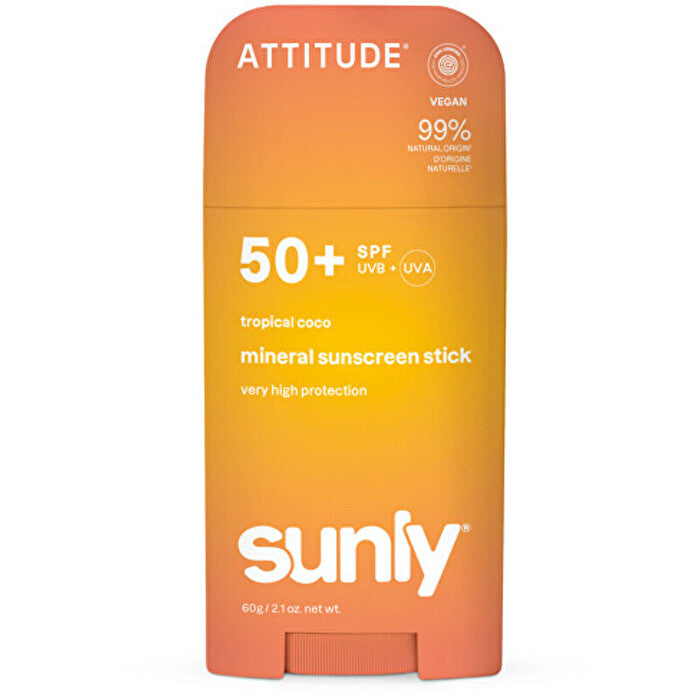 Attitude Sunly Mineral Stick Spf 50 - Minerální Opalovací Krem V Tyčince 60.0g