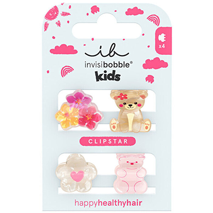 Invisibobble Clipstar Kids Bearly Bloomed - Skřipec Do Vlasů ( 4 Ks )