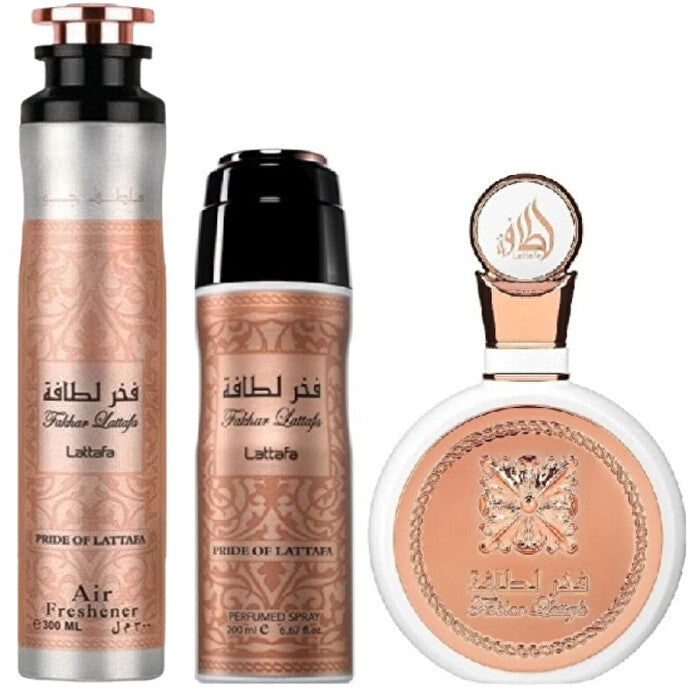 Lattafa Perfumes Fakhar Rose Dárková Sada Eau De Parfum 100ml Deospray 200ml A Bytová Vůně 300ml 100ml