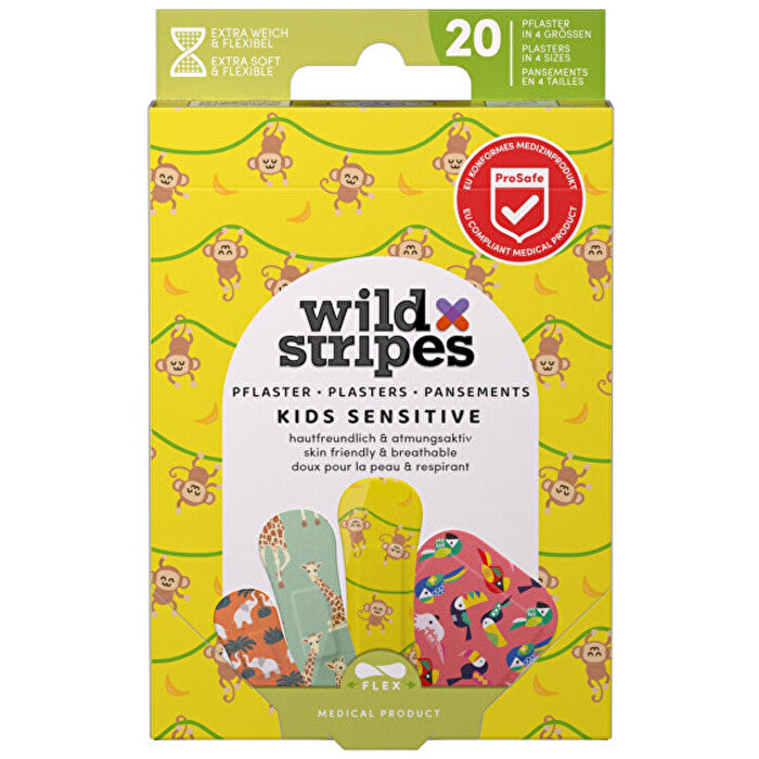 Wild Stripes Kids Sensitive Jungle Vibe Plasters - Dětske Náplasti ( 20 Ks )