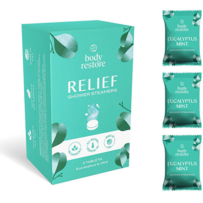 Body Restore Shower Steamers Set ( Eukalyptus A Máta ) - Sada Aromatických Tablet Do Sprchy 3.0ks