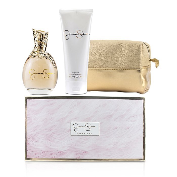 Jessica Simpson Signature 3pc Set - Eau De Parfum & Body Lotion 200ml & Cosmetic Bag 100ml