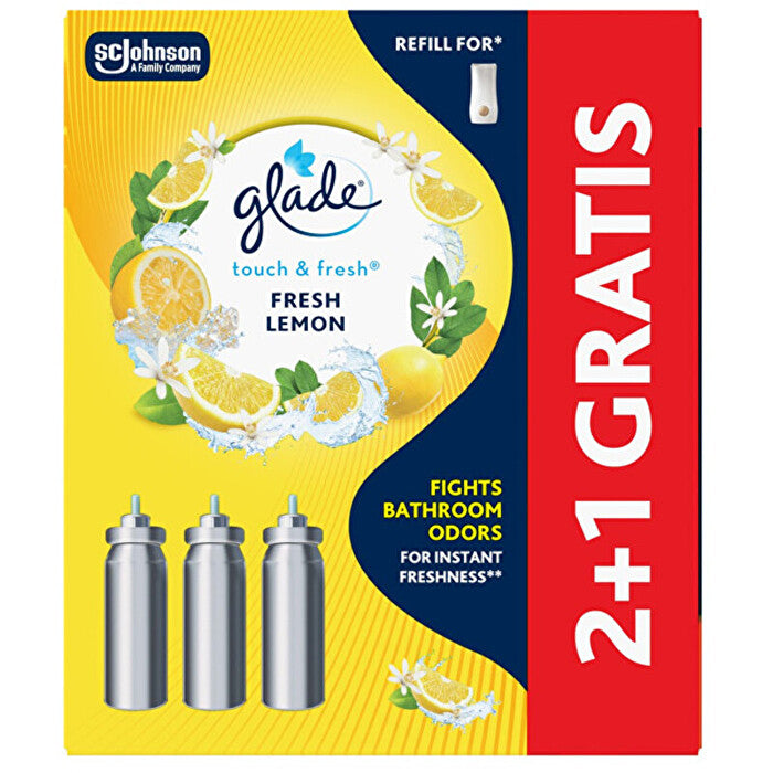 Glade Touch & Fresh Fresh Lemon 2+1 - Sada Náplní Do Osvěžovače Vzduchu