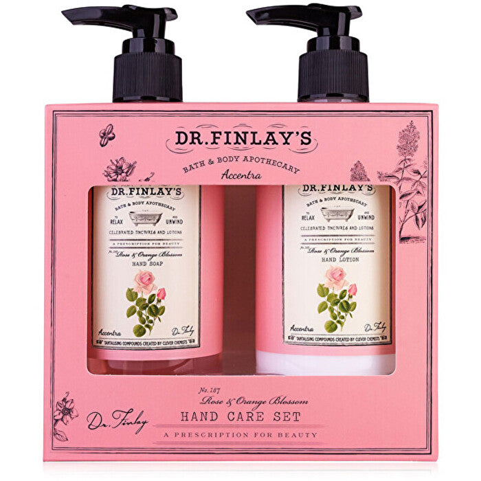 Accentra Rose & Orange Blossom Dr. Finlay`s Hand Care With Pump - Dárková Sada Peče O Ruce S Pumpičkou