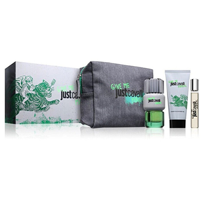 Cavalli Roberto Just Cavalli Give Me Magic Dárková Sada Eau De Toilette 90ml Sprchový Gel 100ml Miniaturka Eau De Toilette 15ml A Kosmetická Taška 90ml