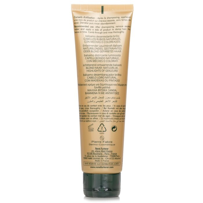 Rene Furterer Okara Blond Brightening Conditioner Natural Highlighted Or Colored Blonde Hair 150ml