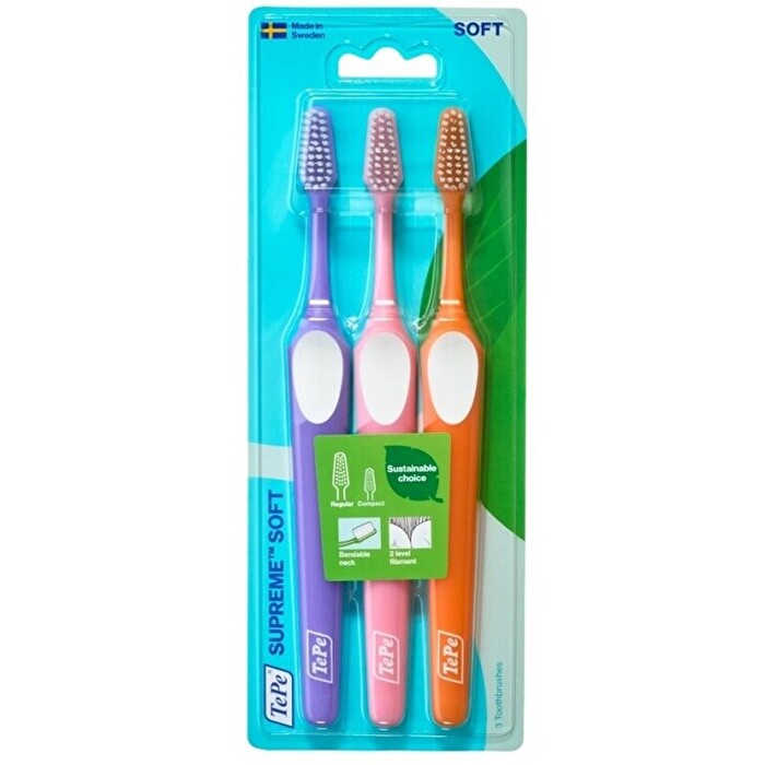 TePe Supreme Toothbrush ( 3 Ks ) Soft - Zubní Kartáčky