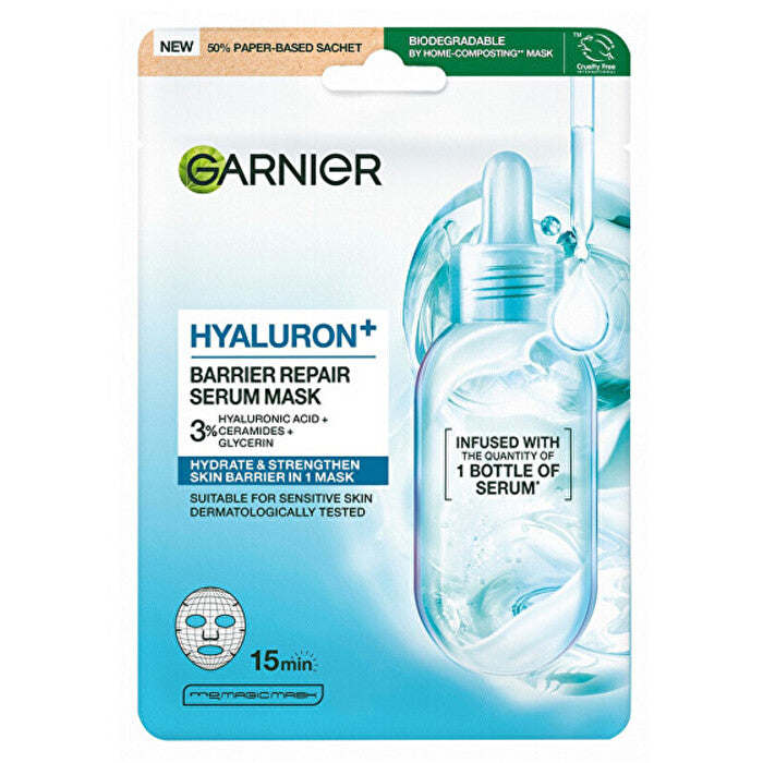 Garnier Hyaluron+ Barrier Repair Serum Mask - Pleťová Maska 28.0g