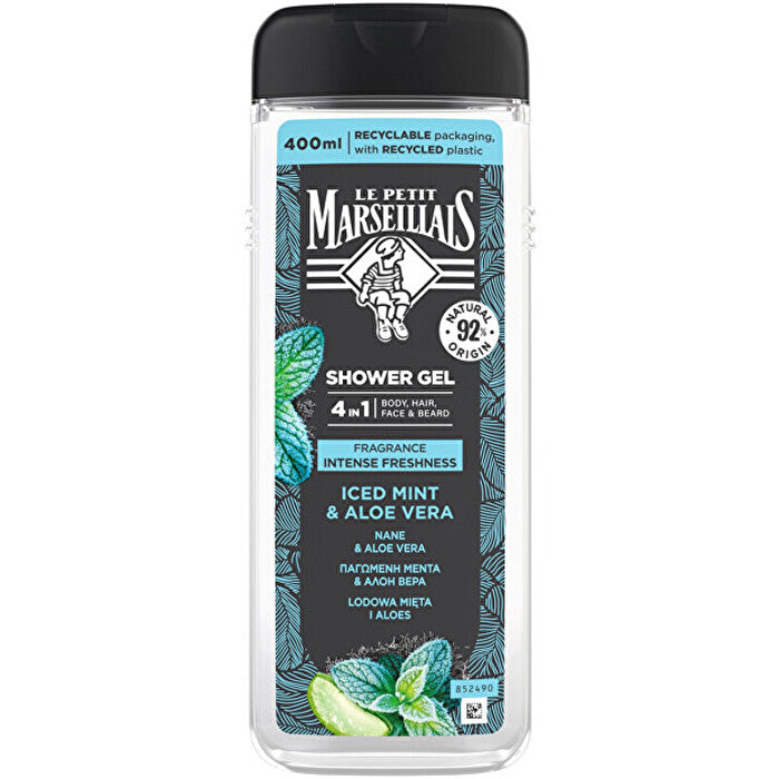 Le Petit Marseillais Homme Iced Mint & Aloe Vera - Sprchový Gel 4v1 400ml