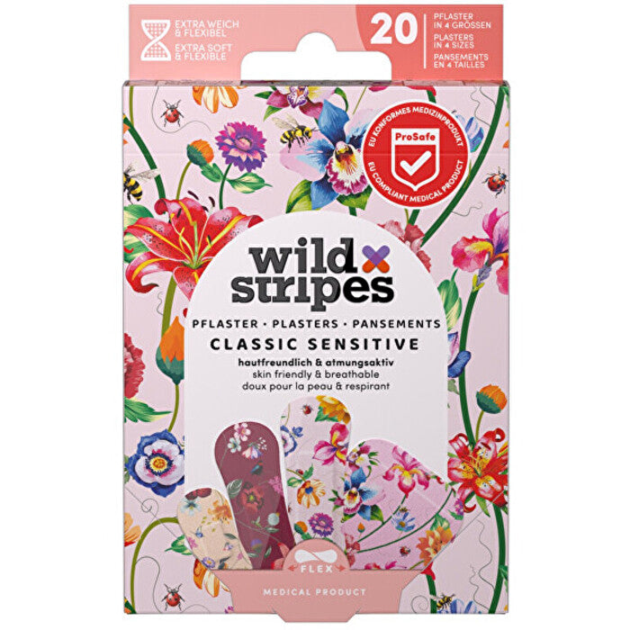 Wild Stripes Classic Sensitive Vintage Flowers - Hypoalergenní Náplasti ( 20 Ks )