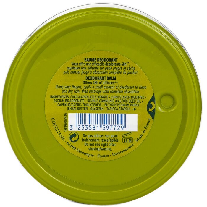 Desodorante L'Occitane Verveine (Verbena) - 0% Sales de Aluminio 50g/1.7oz