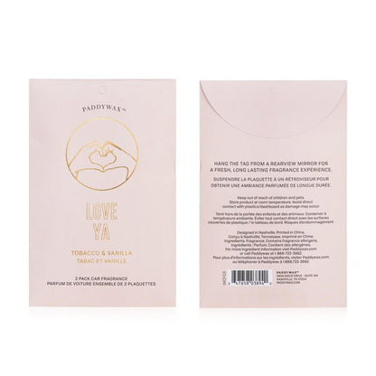 Fragancia para coche Paddywax Impressions - Love Ya, paquete de 2