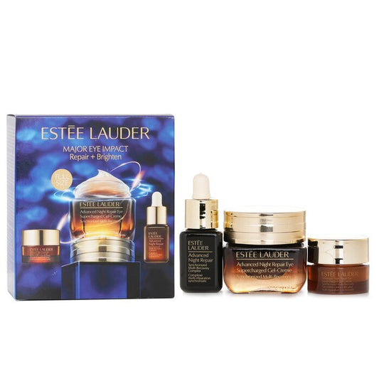 Estee Lauder Major Eye Impact Trio Repair + Brighten Skincare Set: ANR Eye Supercharged Gel Cream (15ml + 5ml) + Repair Serum 7ml 3pcs