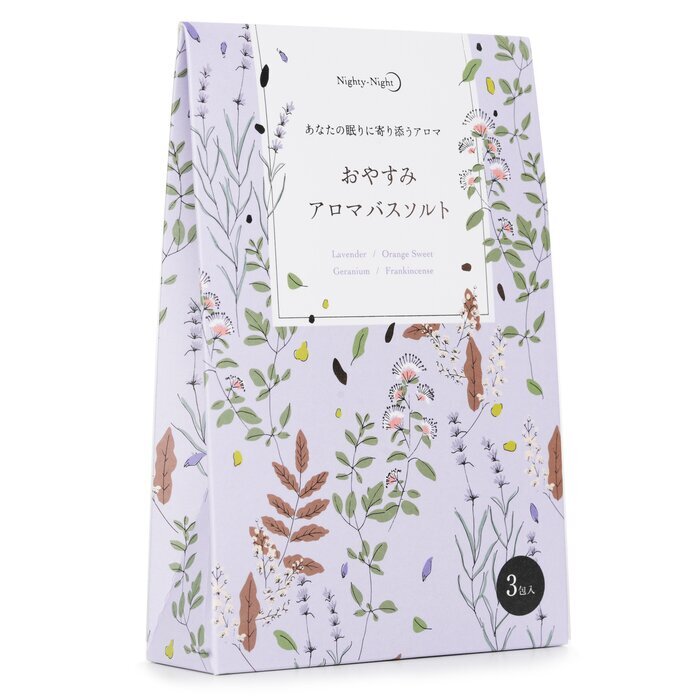 Sales de baño con aroma nocturno japonés Daily Aroma: lavanda, naranja dulce, geranio e incienso, 3 unidades de 40 g
