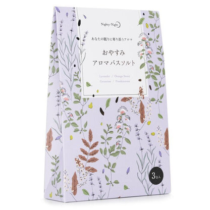 Sales de baño con aroma nocturno japonés Daily Aroma: lavanda, naranja dulce, geranio e incienso, 3 unidades de 40 g