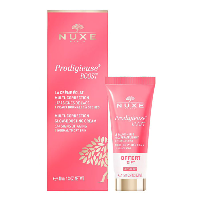 Nuxe Prodigieuse Boost Multi-correction Silky Cream Set Multi-correction Cream 40ml/night Recovery Oil Balm 15ml 55ml
