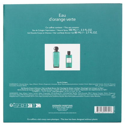Hermes Eau D'orange Verte Unisex Set Eau De Cologne 100ml & Hair & Sg 80ml
