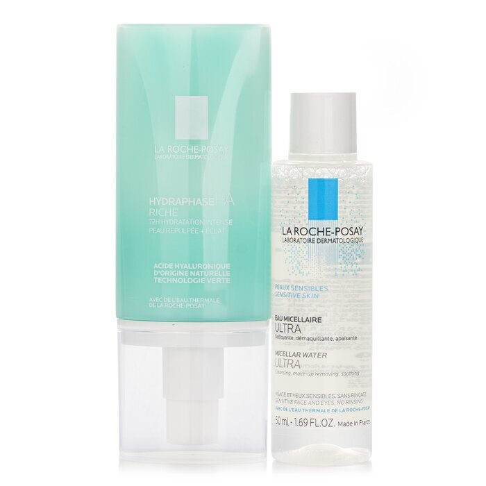 La Roche Posay Votre Routine Hydatation & Eclat Set: Hydraphase HA Riche Moisturizing  Cream 50ml + Micellar Water 50ml 2pcs
