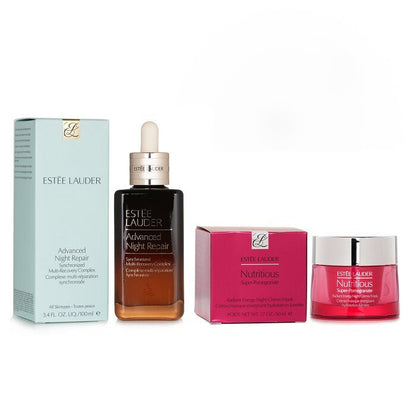 Estee Lauder Nutritious Super-Pomegranate Radiant Energy Night Creme/ Mask + Advanced Night Repair Synchronized Multi-Recovery Complex 2pcs