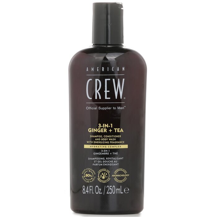 American Crew 3-in-1 Ginger + Tea Shampoo, Conditoner And Body Wash 250ml/8.4oz