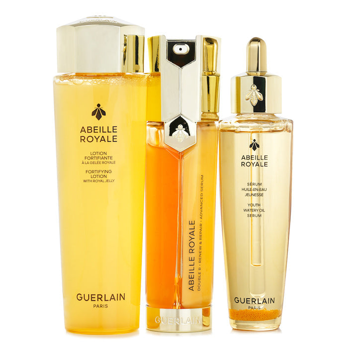 Guerlain Abeille Royale Anti Aging Skincare 3 Step Duo Set (Lotion 150ml + Advanced Serum 50ml + Watery Oil 50ml) 3pcs
