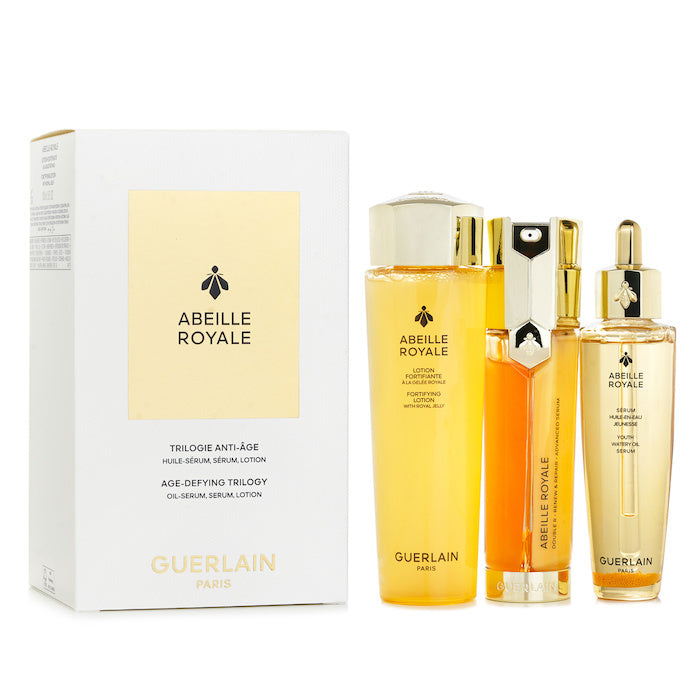 Guerlain Abeille Royale Anti Aging Skincare 3 Step Duo Set (Lotion 150ml + Advanced Serum 50ml + Watery Oil 50ml) 3pcs