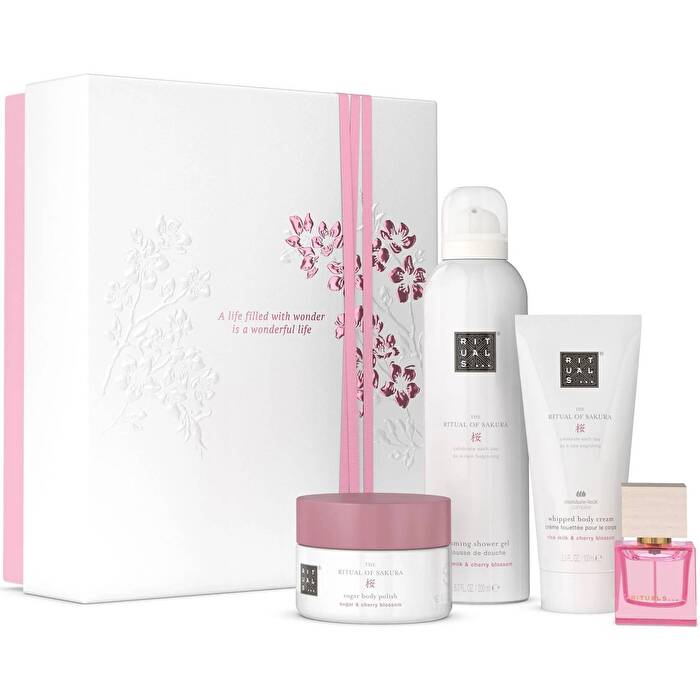 Rituals Sakura Medium Giftset Body Cream 100ml/body Scrub 125g/foaming Shower Gel 200ml/travel - R��ve De Hanami 15ml 440ml