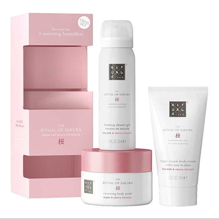 Rituals Sakura Trial Set Foaming Shower Gel 50ml/body Scrub 125g/body Cream 70ml 245ml